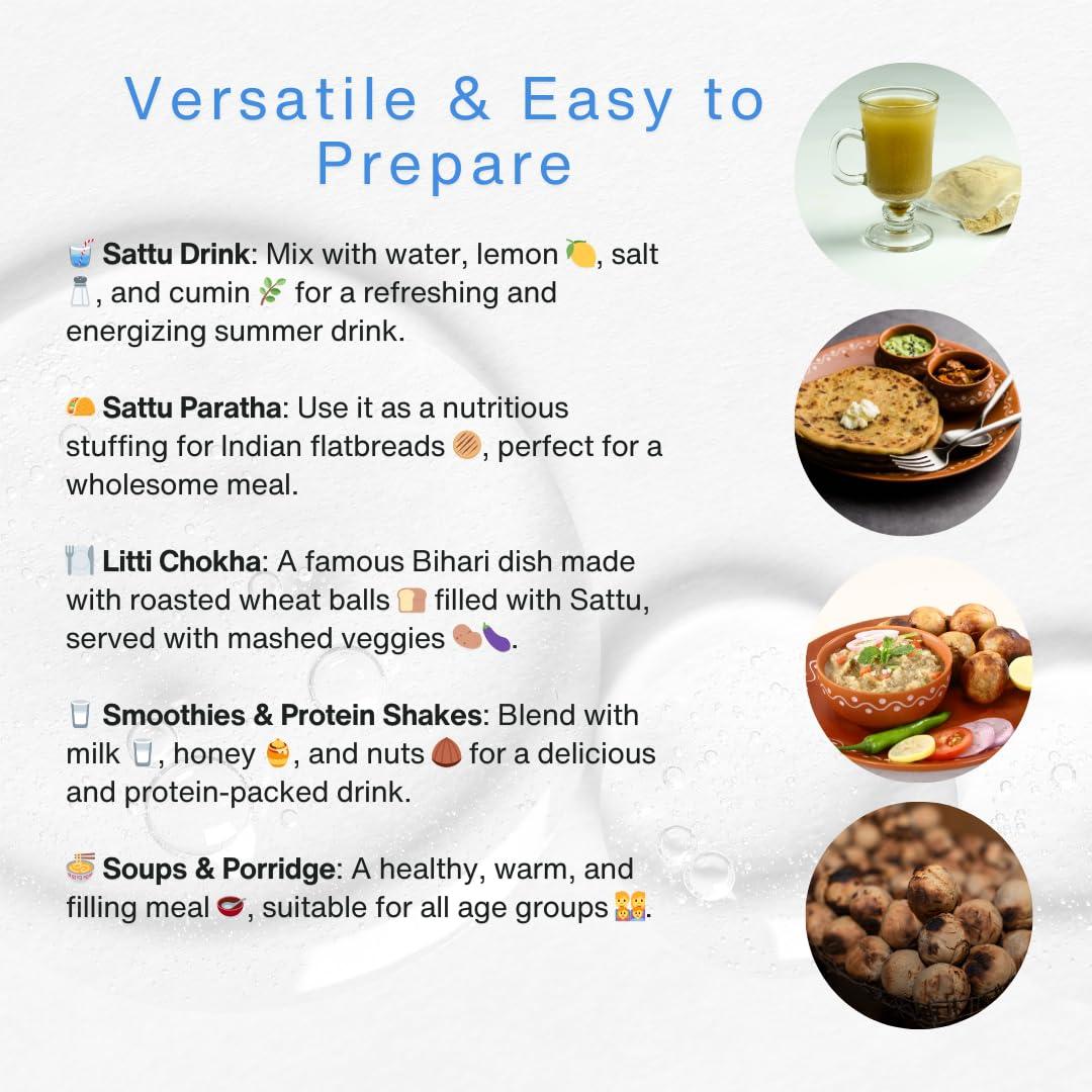 The Authentic Bihar The Authentic Bihar Chana Sattu ( 100% Pure Roasted Gram Flour ) | Instant Food or Drink enriched with Fibre & Protein (1000 G)