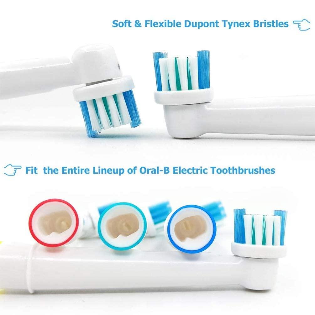 Hippie Hype Brush Heads Compatible with Oral-B Braun Electric Toothbrush, Replacement Heads for Vitality, Genius, Pro 1000