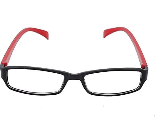 Glasswear Glasswear Reading Glasses For Men & Women Anti Glare 1.00 1.25 1.50 1.75 2.00 2.25 2.50 2.75 3.00 3.25 3.50 3.75 4.00 4.25 4.50 Black And Red Sides Square Frame (0.50)