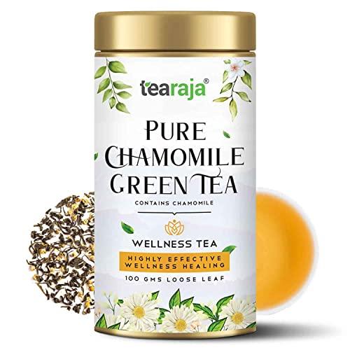 TeaRaja TeaRaja Pure Chamomile Tea (100 g) -Makes 55 Cups Pure Herbal Tea Reduce Anxiety and Stress Classic Calming Herb Get Good Sleep Caffeine-Free