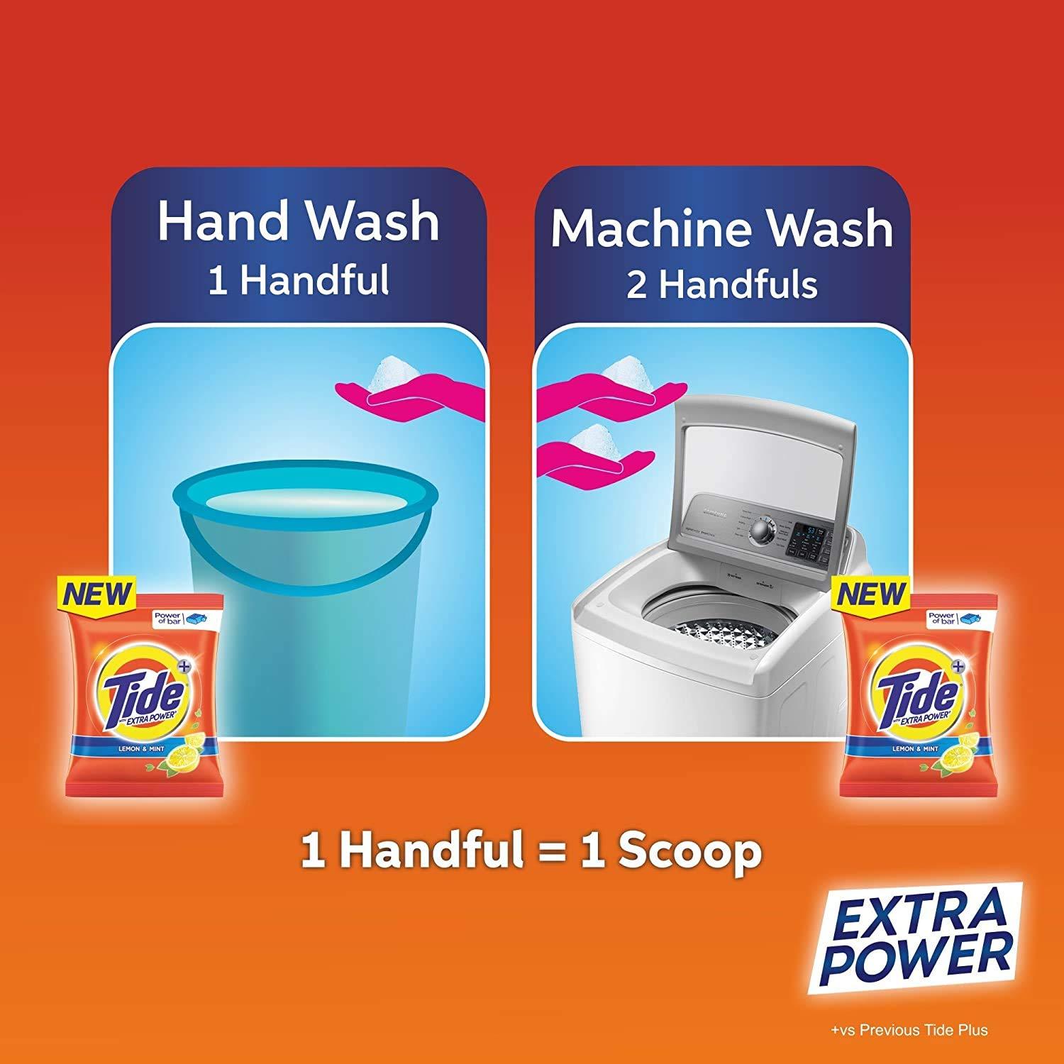 Tide Tide Plus Extra Power Detergent Washing Powder - 6 kg + 2 kg Free = 8kg (Lemon and Mint)