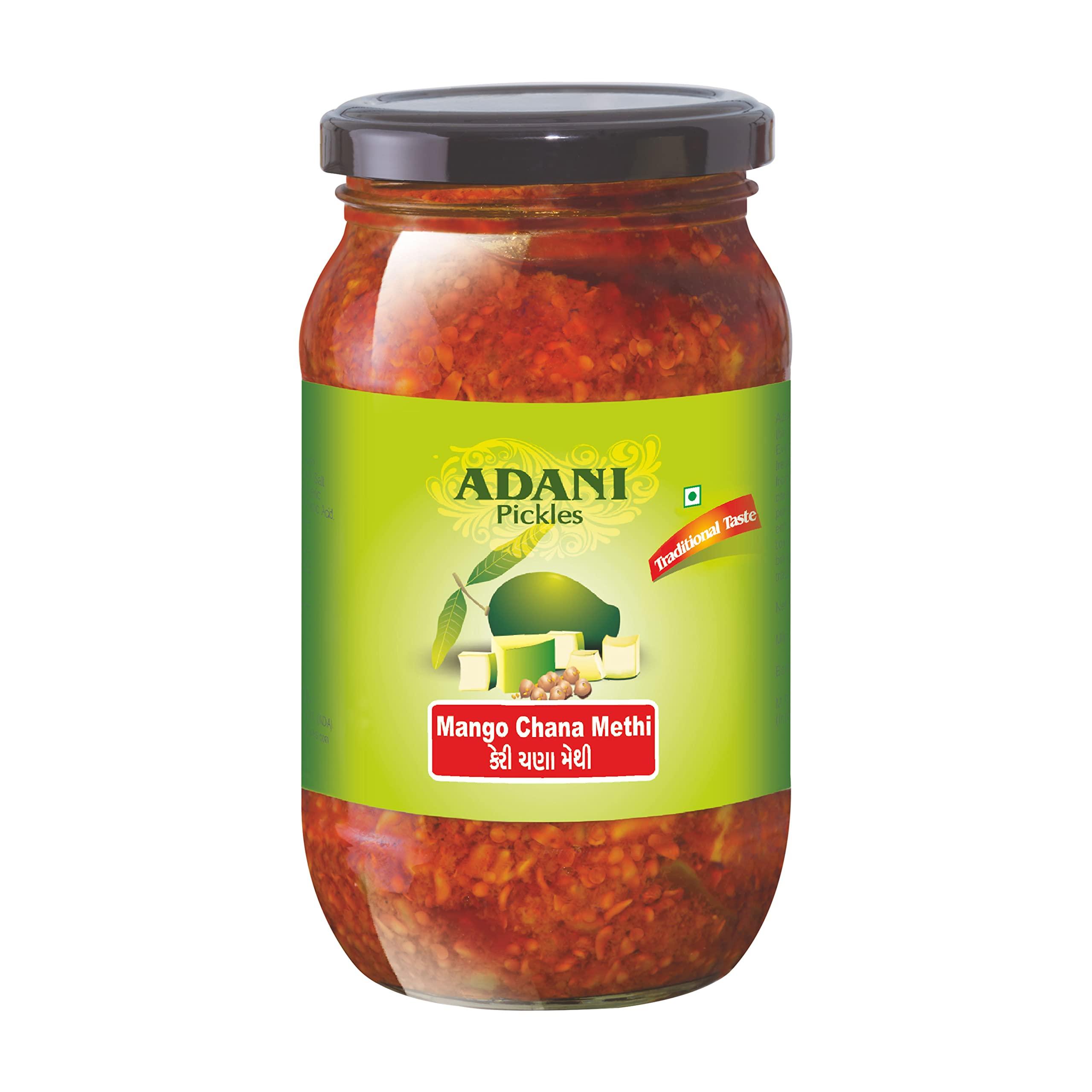 Adani Spices Adani Spices Mango Chana Methi Pickle (400gm) Glass Bottle