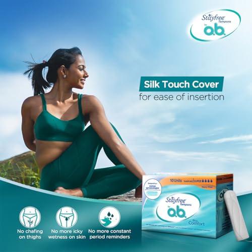 Stayfree Stayfree Tampons by OB| Normal flow|20 piece| Dynamic Fit Technology| Rashfree| No skin irritation| Upto 100% leakage protection| Silk touch technology| Stain free