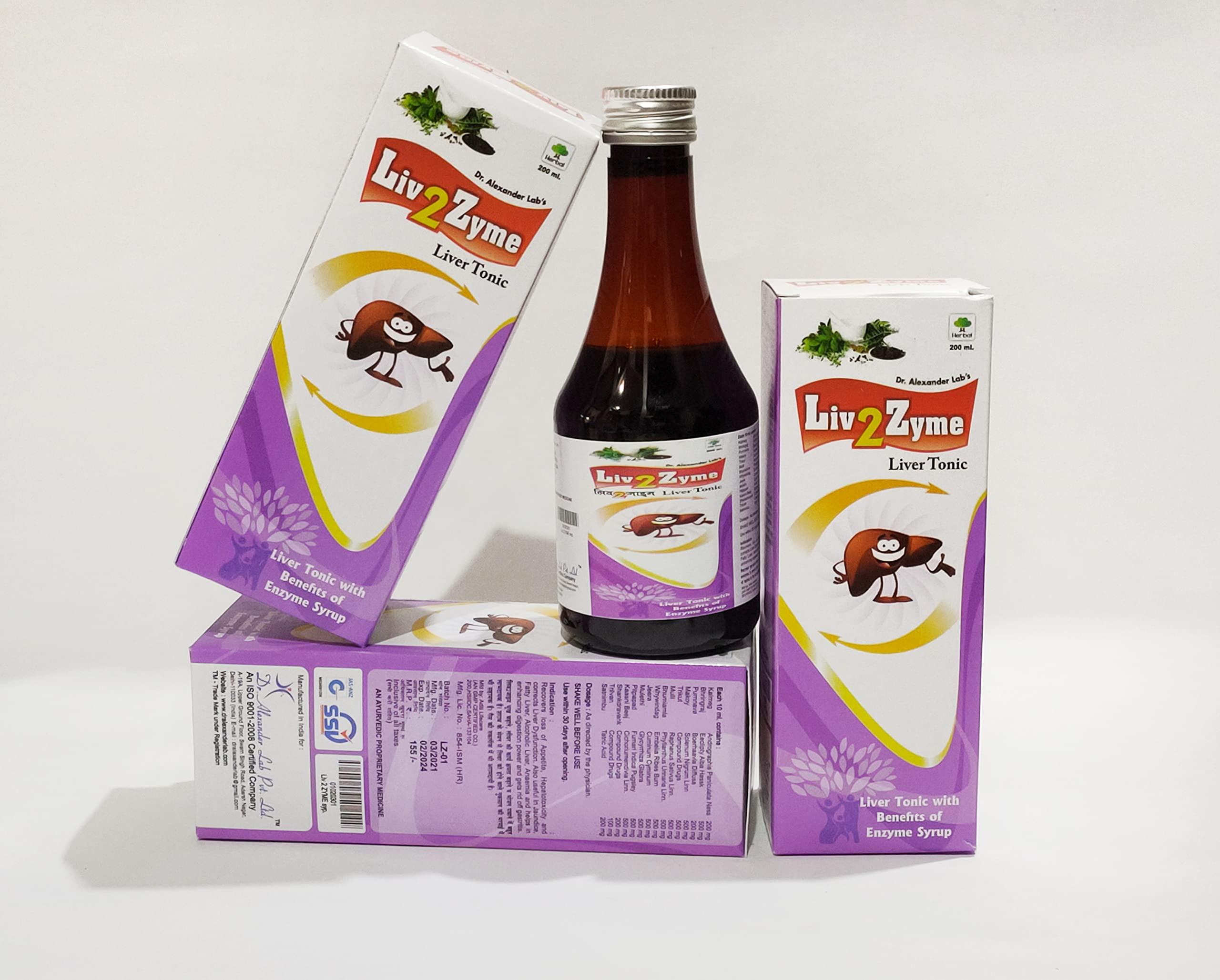 LIV 2 ZYME SYRUP LIV 2 ZYME SYRUP Herbal Liver Tonic With Benefits Of Enzyme Syrup(Pack Of 3)