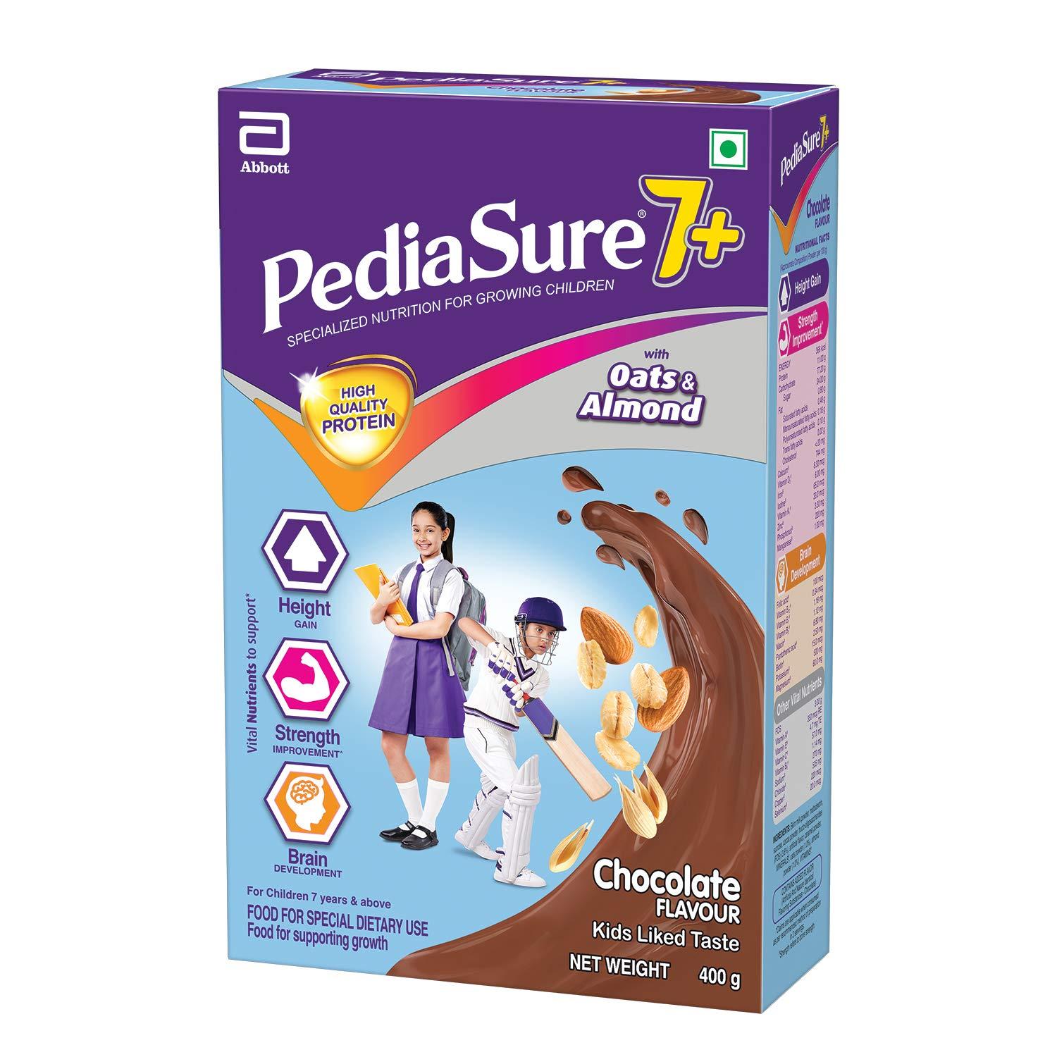 Pediasure Pediasure 7+ Specialized Nutrition Drink Powder 400g, Premium Chocolate Flavour, Scientifically Designed Nutrition for Growing Children, Supports Height Gain, Muscle Strength &Brain Development