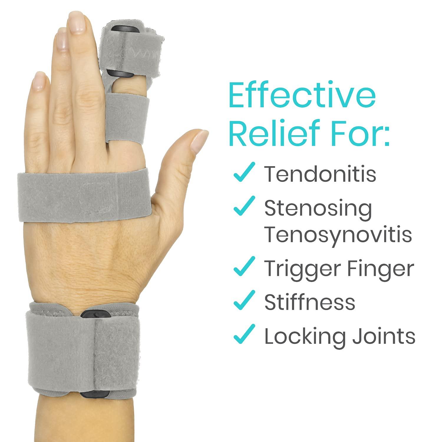 VIVE Vive Trigger Finger Splint - Full Hand and Wrist Brace Support - Adjustable Locking Straightener - Straightening Immobilizer Treatment For Sprains, Pain Relief, Mallet Injury, Arthritis, Tendonitis