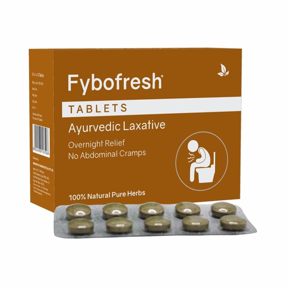 Evozyme Fybofresh Tablets (10 Tablets - Pack of 6)| Helps reduce constipation & restore freshness | Supports digestive health| 100% Vegeterian Tablets (10 Tablets - Pack of 6)