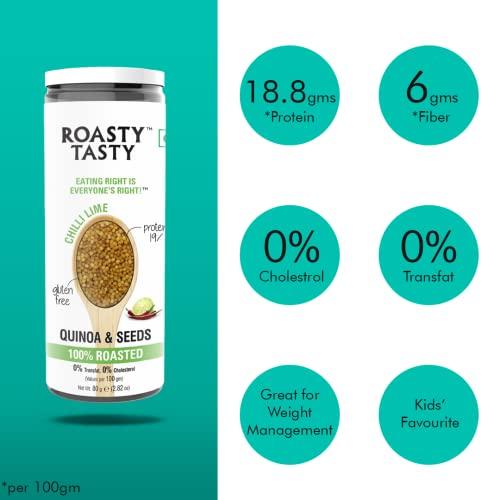 Roasty Tasty Roasty Tasty Roasted Healthy Snacks Box of Joy Gift Hamper Pack of 4 (Peanuts Cheese, Peanuts Jalapeno, Quinoa & Seeds Chilli Lime, Quinoa & Seeds Peri Peri)