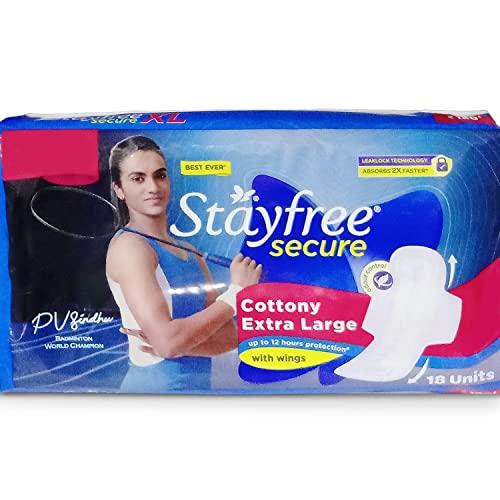Stayfree Stayfree Secure Cottony Sanitary Napkins with Wings - 20 Pads (XL) (Pack of 1)