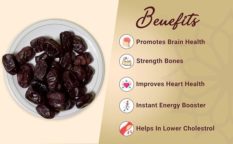 ifah Ifah Kimia Gold Dates 1kg, 100% Natural khajur dry fruits (Gluten Free, Non-GMO & Vegan) (gift pack 500g X 2)