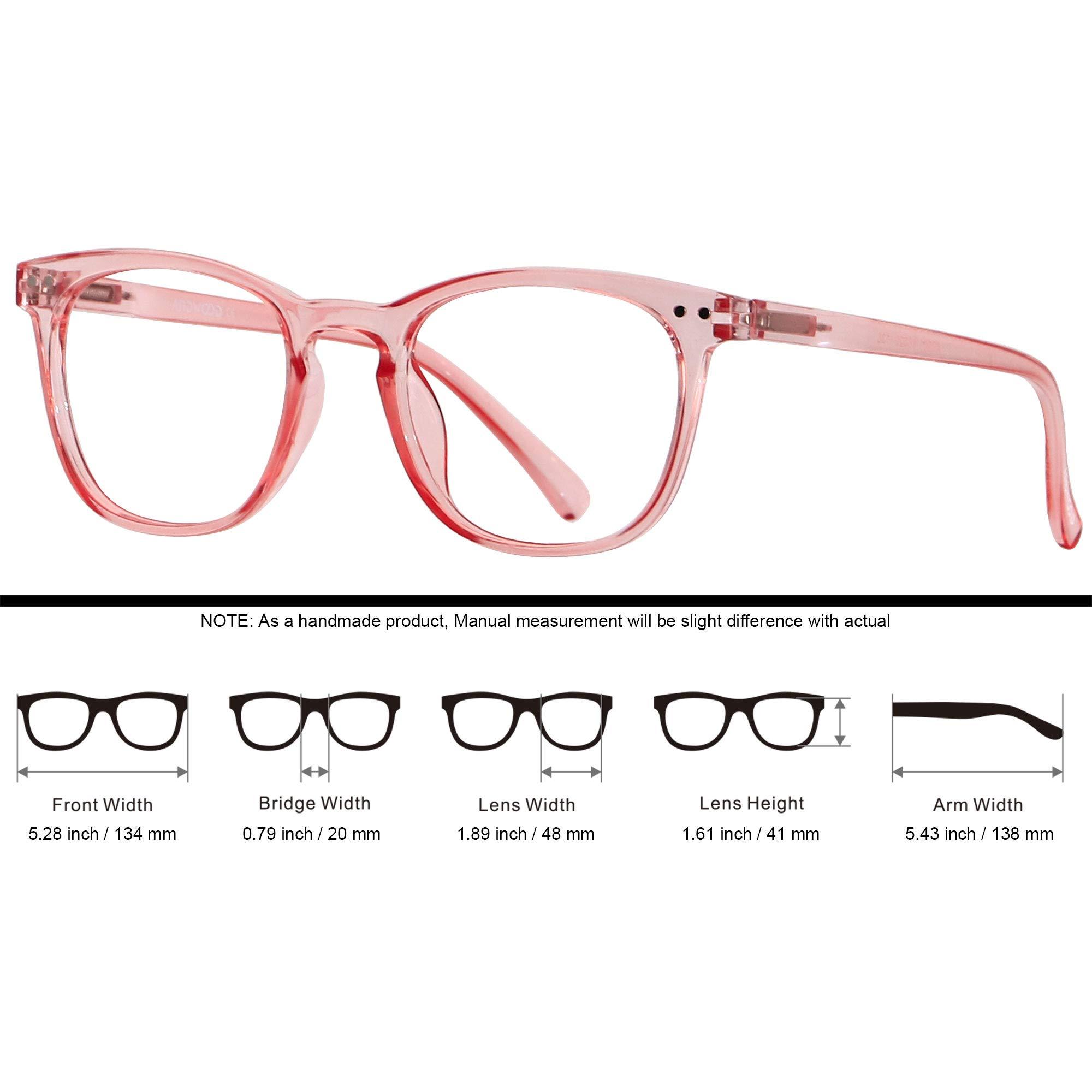 ANDWOOD ANDWOOD Blue Light Blocking Glasses Women Men Computer Small Face Frame Bluelight Blocker Teens, (2pack) Pink + Grey | Anti-blue Light Lens, Small