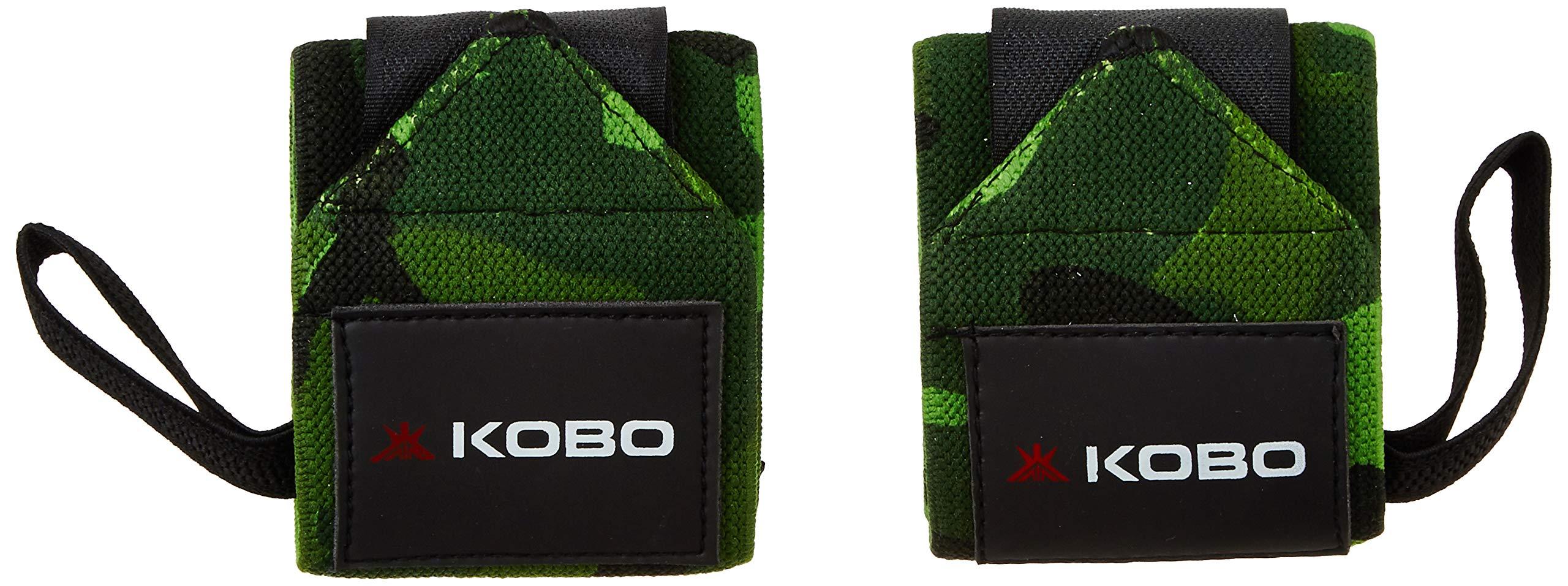 Kobo Kobo WTA-04 Camouflage Grey Wrist Wraps with Thumb Loop - Professional Wrist Support Braces (Camouflage-Grey) & Kobo WTA-03 Power Cotton Gym Support (Black)