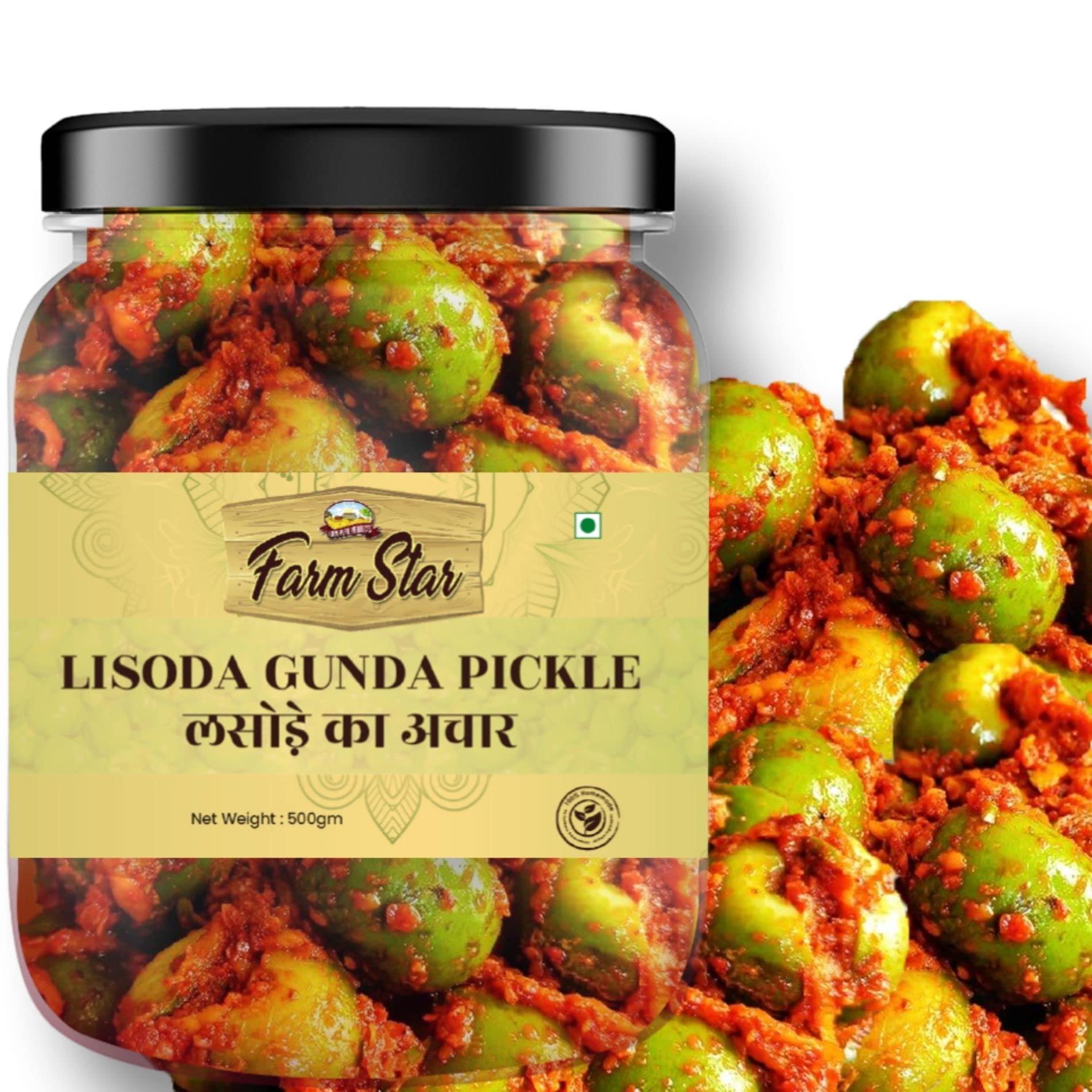 Farm Star Combo Pack Of LISODA GUNDA PICKLE - (500gm+500gm) 1KG
