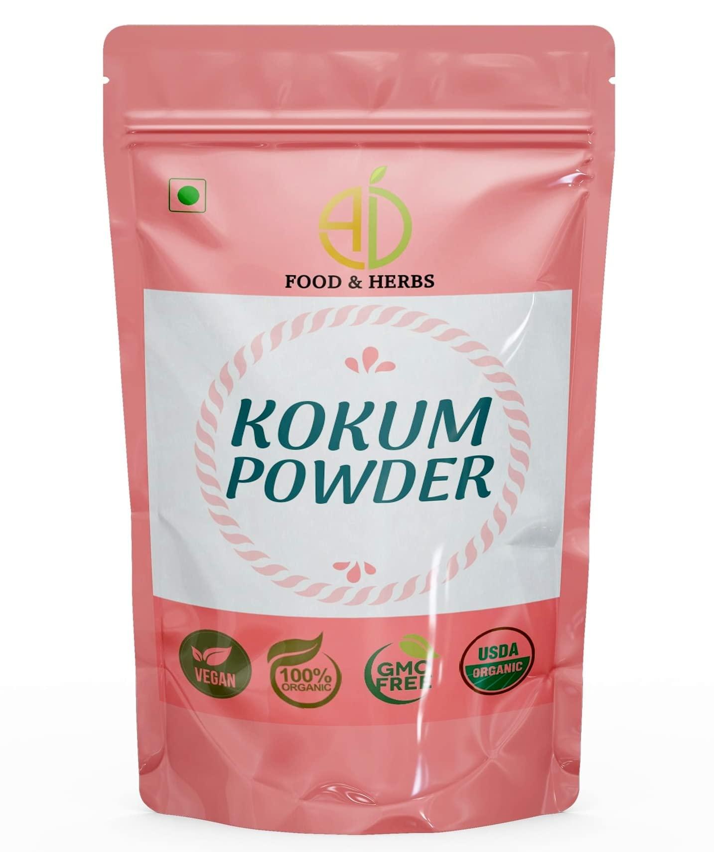 A D FOOD & HERBS A D Food & Herbs Organic Kokum Powder/Gracinia indica/Malabar Tamarind Powder For Curries & Dishes (100 Gms)