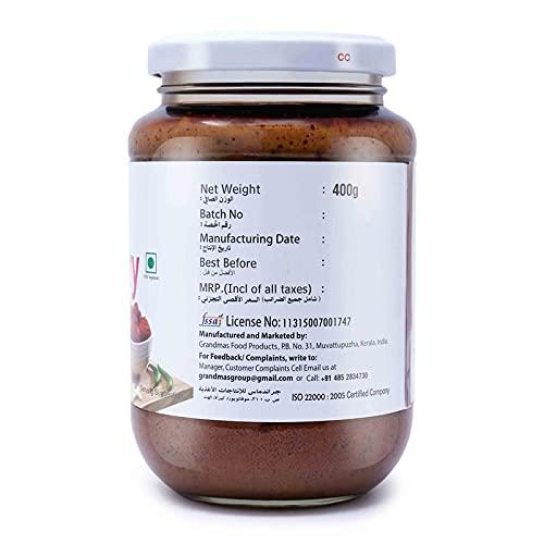 Grandmas Grandma's Authentic Kerala Style Gooseberry Pickle | Nellikai Pickle | 400g | Hot and Spicy South Indian Pickle