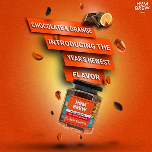 Hombrew coffee Hombrew Choco-Orange Flavoured Instant Coffee | 100% Pure coffee | Vegan | No Sugar Added & Unsweetened | Enjoy Cafe Flavor from Home (100 Grams)