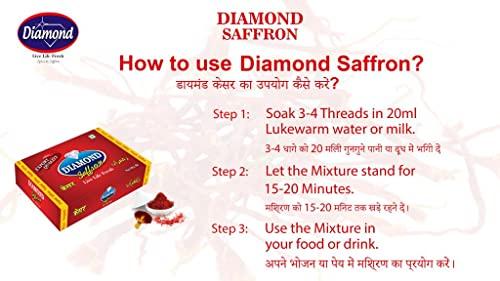 DIAMOND DIAMOND Pure Original Kashmiri Saffron/Kesar/Kumkuma Puvvu | Certified highest Grade A | Saffron for pregnant women, Pooja rituals & Food aroma (2 gm)