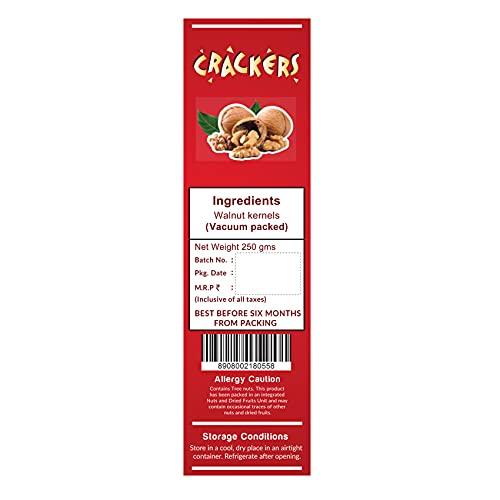 GO Go Crackers Kashmiri Brown Quarters Walnuts Kernels Without Shell, 1 KG (250g x 4)| Walnuts Dry Fruits | Organic Walnuts | Kashmiri Walnuts Kernels for Snacking & Baking