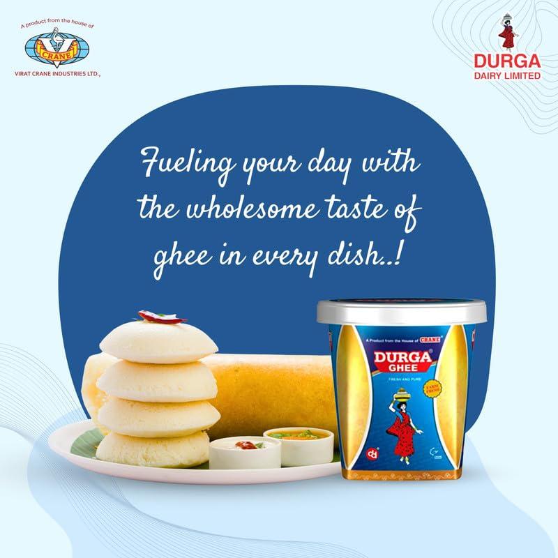 DURGA GHEE Durga Ghee - Buffalo Ghee 500ML Jar | Preservative Free | Fssai & ISO certified | No Chemical | Gluten Free | 100% Fresh And Pure Ghee