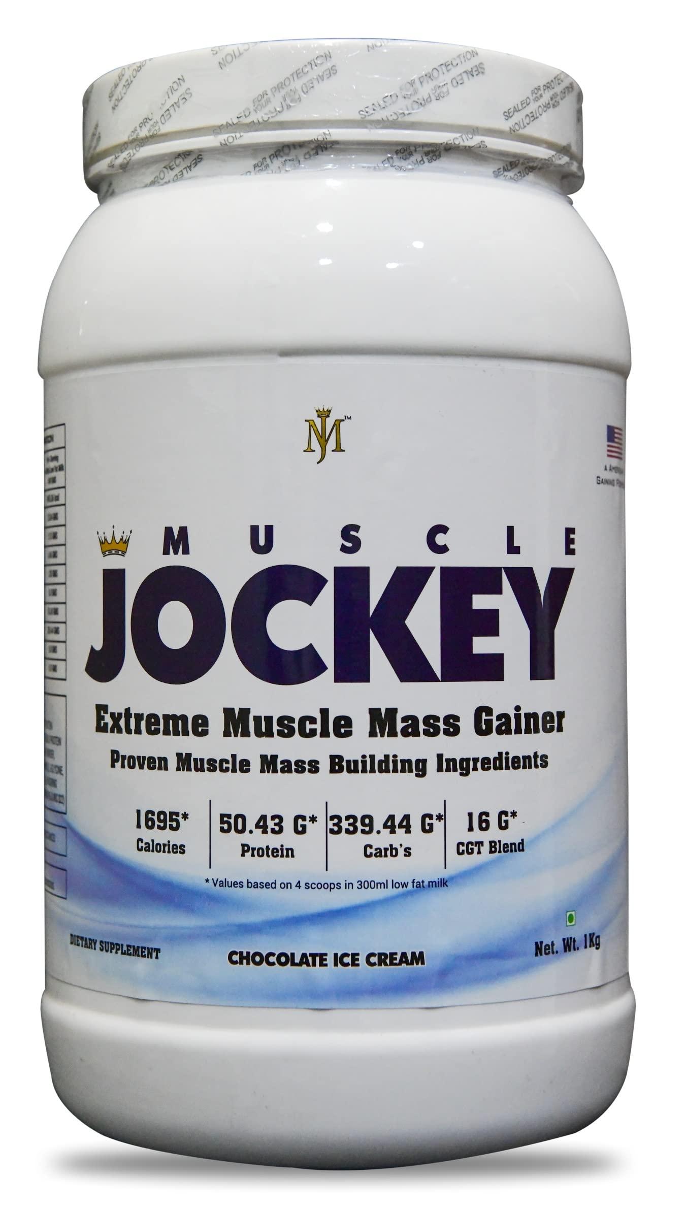 MJ Nutrition MJ Nutrition Muscle Jockey, Chocolate Ice Cream Flavor, for Mass Gainer (1 KG/2.2 lbs, 10 Servings)