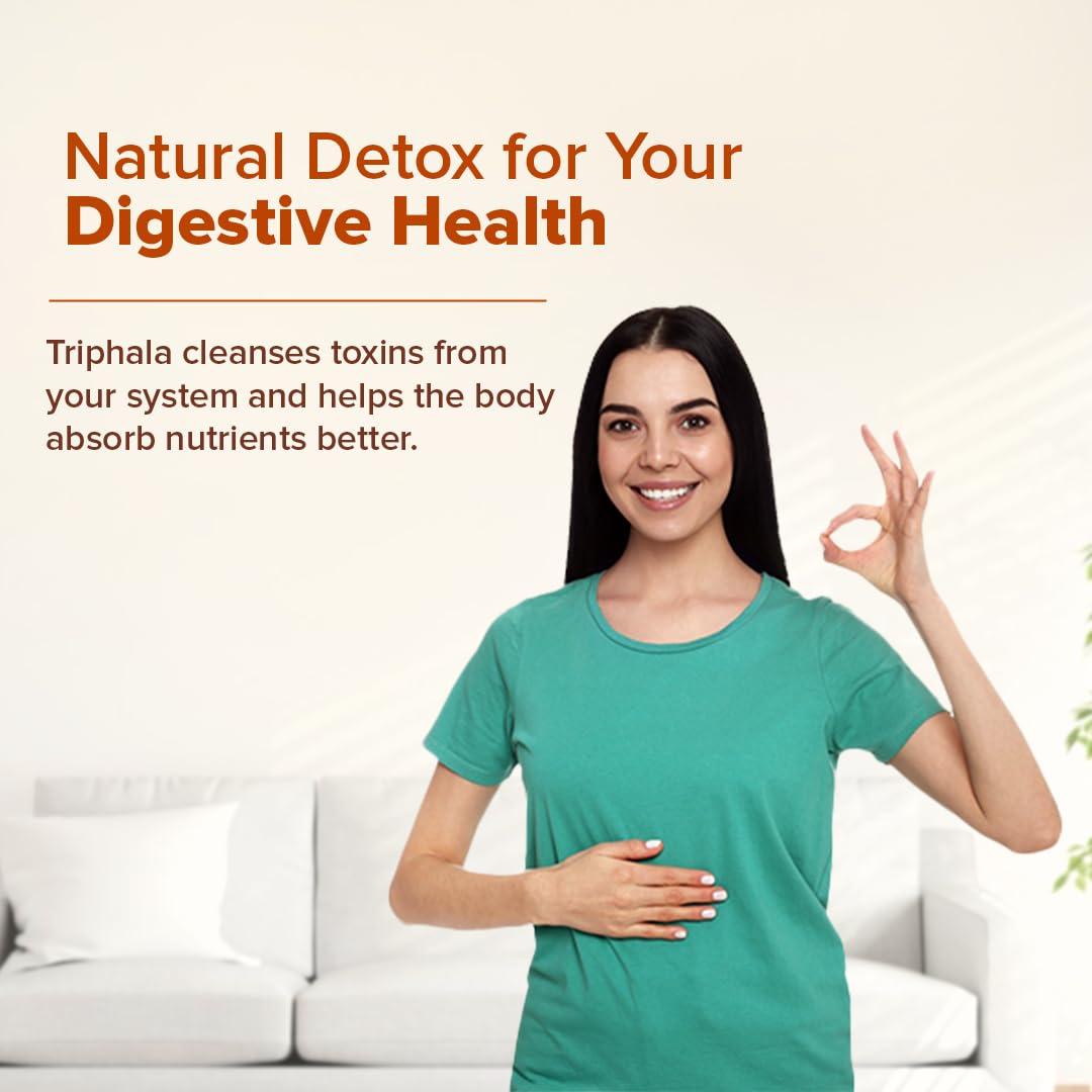 Jiva Jiva Triphala Tablet 500mg | 100% Ayurvedic Formulation Improves Digestion, Promotes Gut Health & Relives Constipation | Balances 3-Doshas | Excellent For Eye & Hair Issues - 60 Tablets (Pack Of 1)