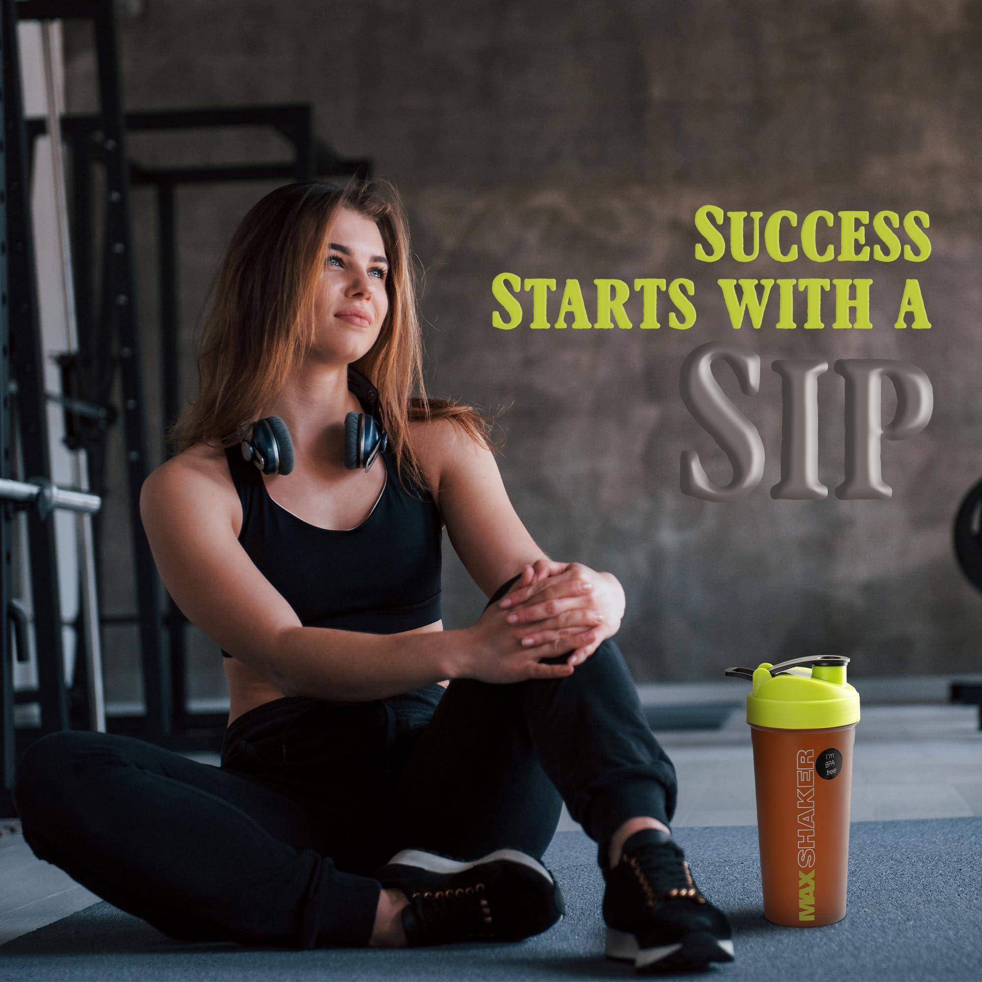 Jaypee Plus Jaypee Plus Max Shaker with blending ball |Protein Shaker for Gym |Gym Bottle |Shaker bottles | Travel shaker 700 ml, Grey Green