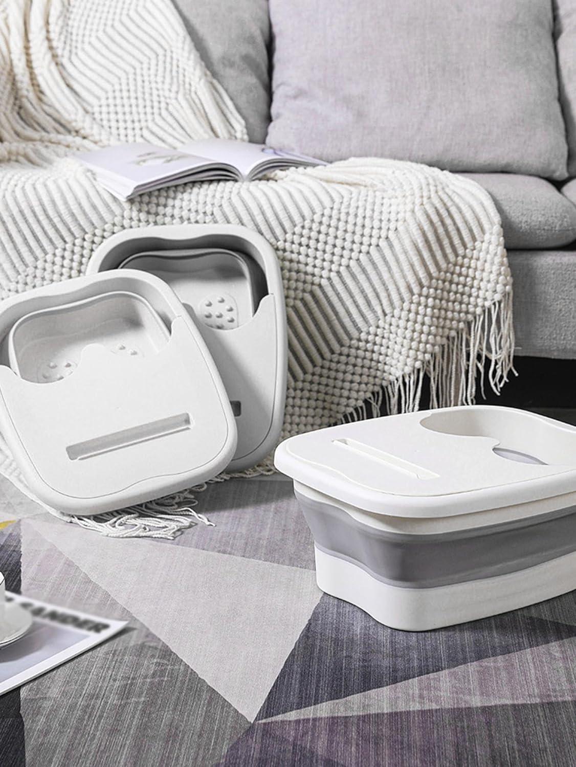 Deoxys Deoxys Collapsible Foot Bath Soak Tub for Soaking Feet, Foot Massager Bucket with Massage Acupoints,Foot Soaking Tub with Phone Placement Slot, Multi-function Collapsible Bucket