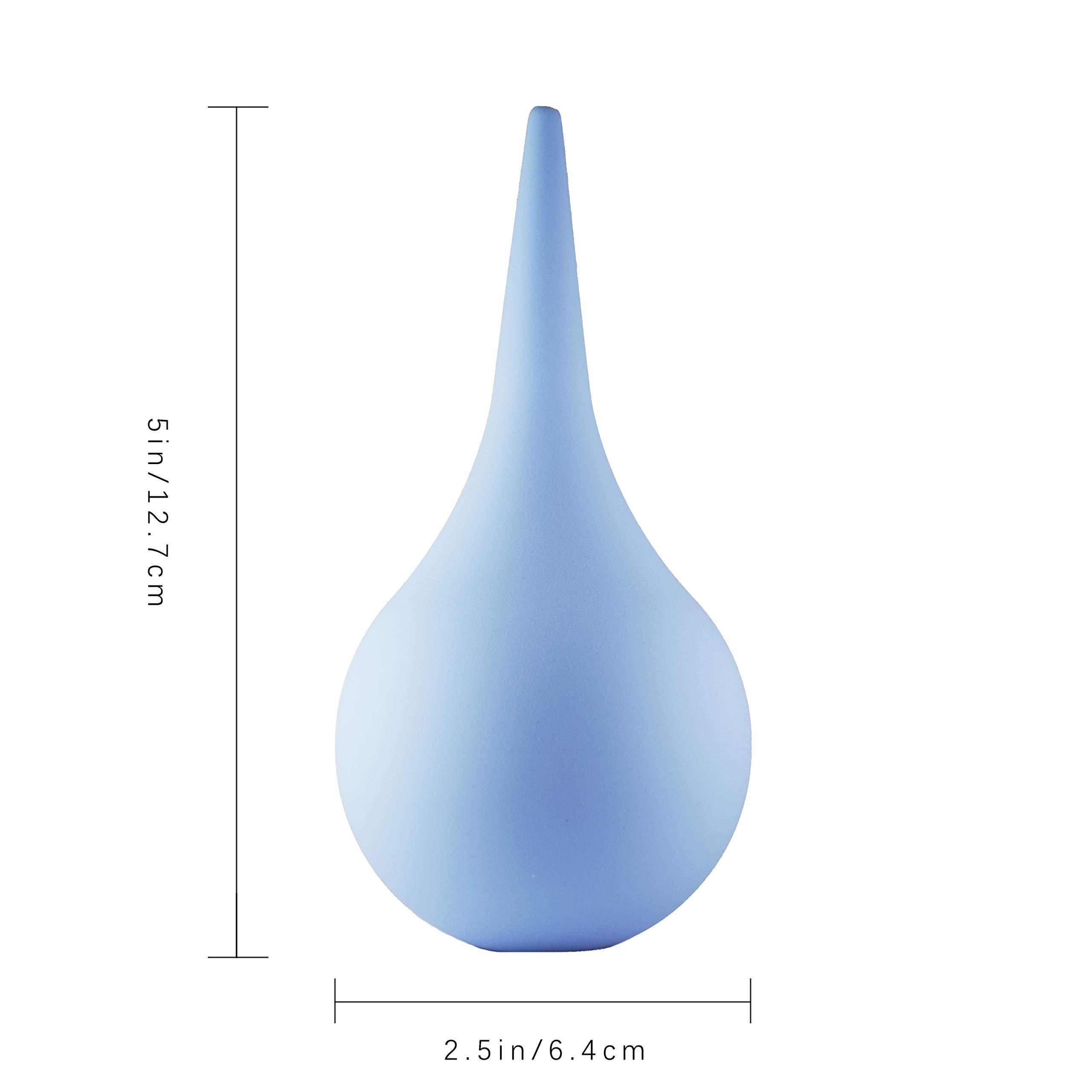 JIESI (90ml) Rubber Suction Ear Syringe, Hand Bulb Syringe Ear Washing Squeeze Bulb-Blue