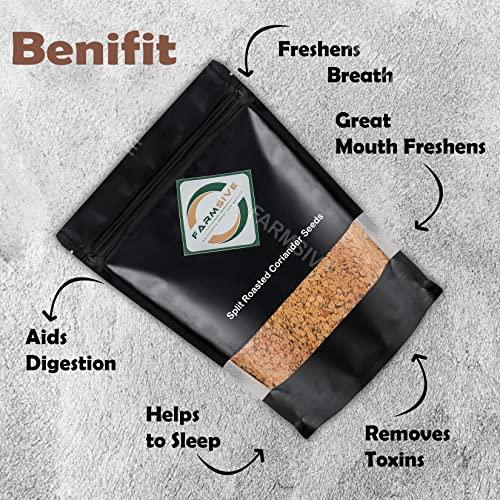 Farmsive Farmsive Roasted Dhana Dal, Roasted and Split Coriander Seed, Mukhwas, Mouth Freshener Dhaniya Dal, 250 g