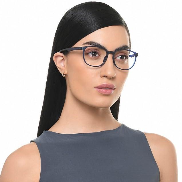 LENSKART BLU LENSKART BLU | Zero Power Blue Cut Computer Glasses | Anti Glare, Lightweight & Blocks Harmful Rays | UV Protection Specs | Black | Men & Women | Large | LB E14284