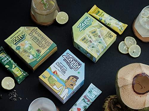 Zappy Zappy Refreshing Natural Drinks Premix for Nimbu Shikanji |Nimbu Pani | Coconut Water | Immunity Booster Instant Mix Powder Drink | Energy Drink Combo No Added Preservatives (Pack of 45)