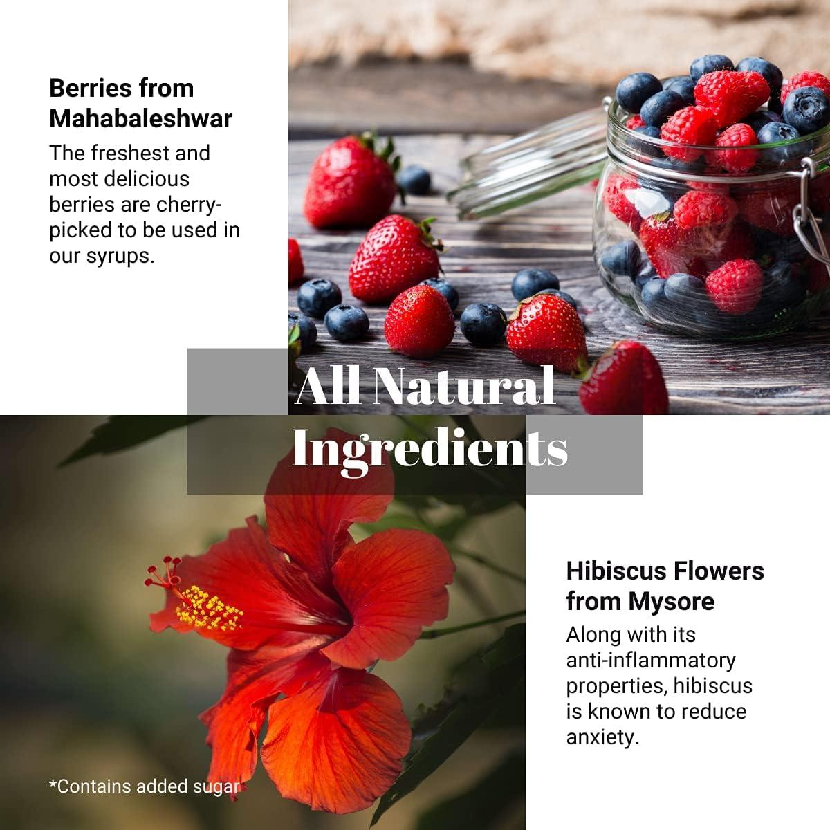 Swa Artisanal Syrups Swa Artisanal Syrups - Summer Berries, 100% Natural, Combo Pack of 2 Makes 24-30 Drinks, Syrup for Cocktails / Mocktails / Kid’s Lemonades / Pancakes (250ml x 2)