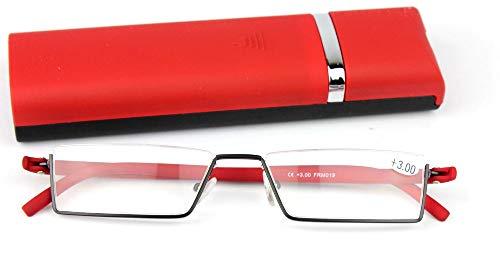 AUGEN Augen Unisex Reading Glasses Blue Cut Anti-Glare Near Distance Rectangular Half Frame (Combo, 3.50), Multicolor (VI-RG-105-Combo+3.50)