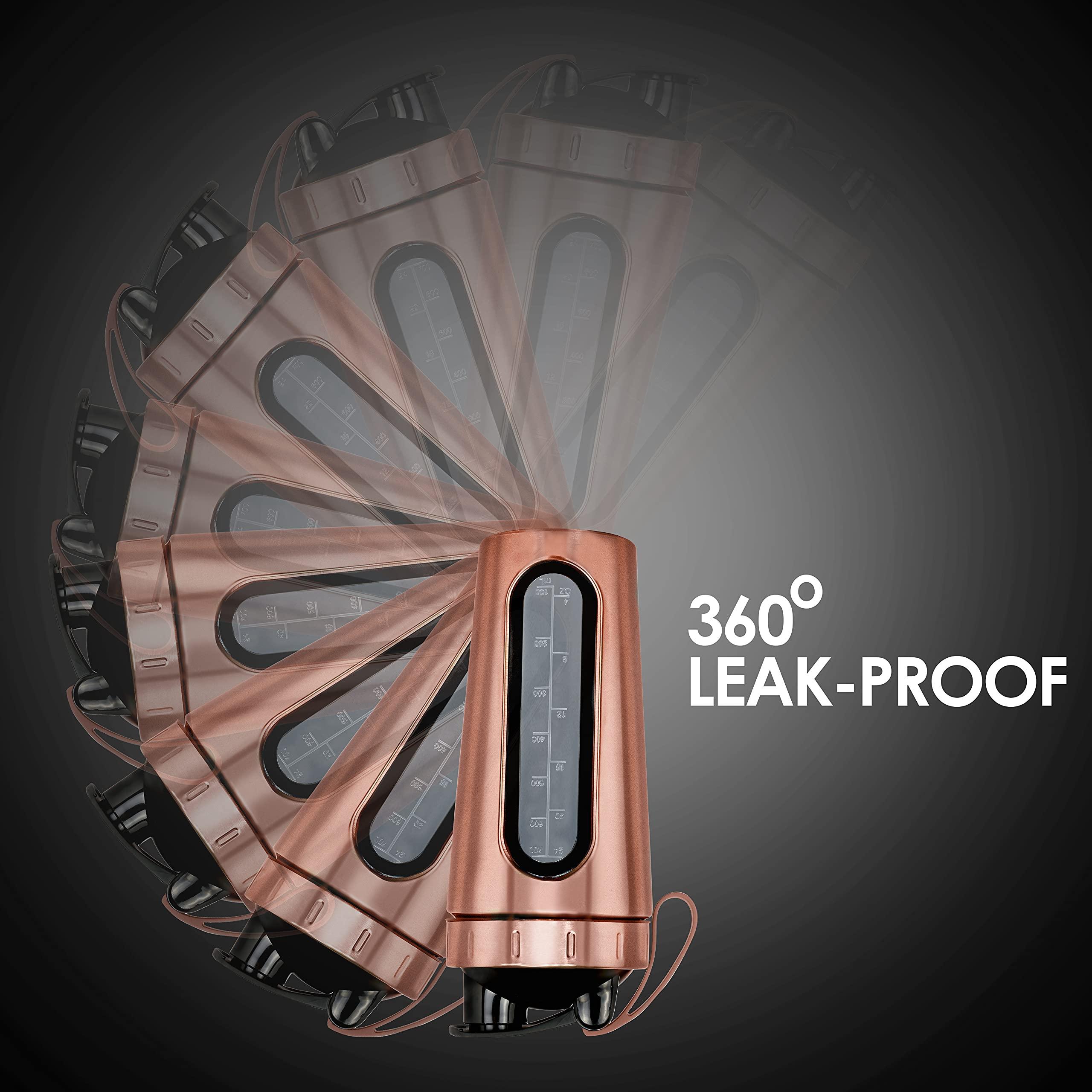 BURRDOFF BURRDOFF Bpa Free Stainless [Visible Window] Steel Shaker Bottles For Protein Shake, Gym (Copper Rose Gold) - 950 Ml, Pack Of 1, 850 Milliliter