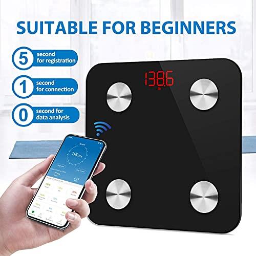 Glaceon Glaceon Bluetooth Body Fat Scale Smart BMI Scale Digital Bathroom Weight Scale, Body Weight Measurement Scale with Smartphone App