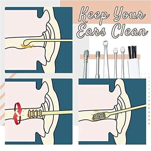 First Try First Try 6 Pieces Earwax Removal Kit with Brush and Storage Box | Stainless Steel Ear Cleaning Machine | Ear Curette Safety Cleaner | Medical Grade | for Adult and Baby (6 Pcs Set)