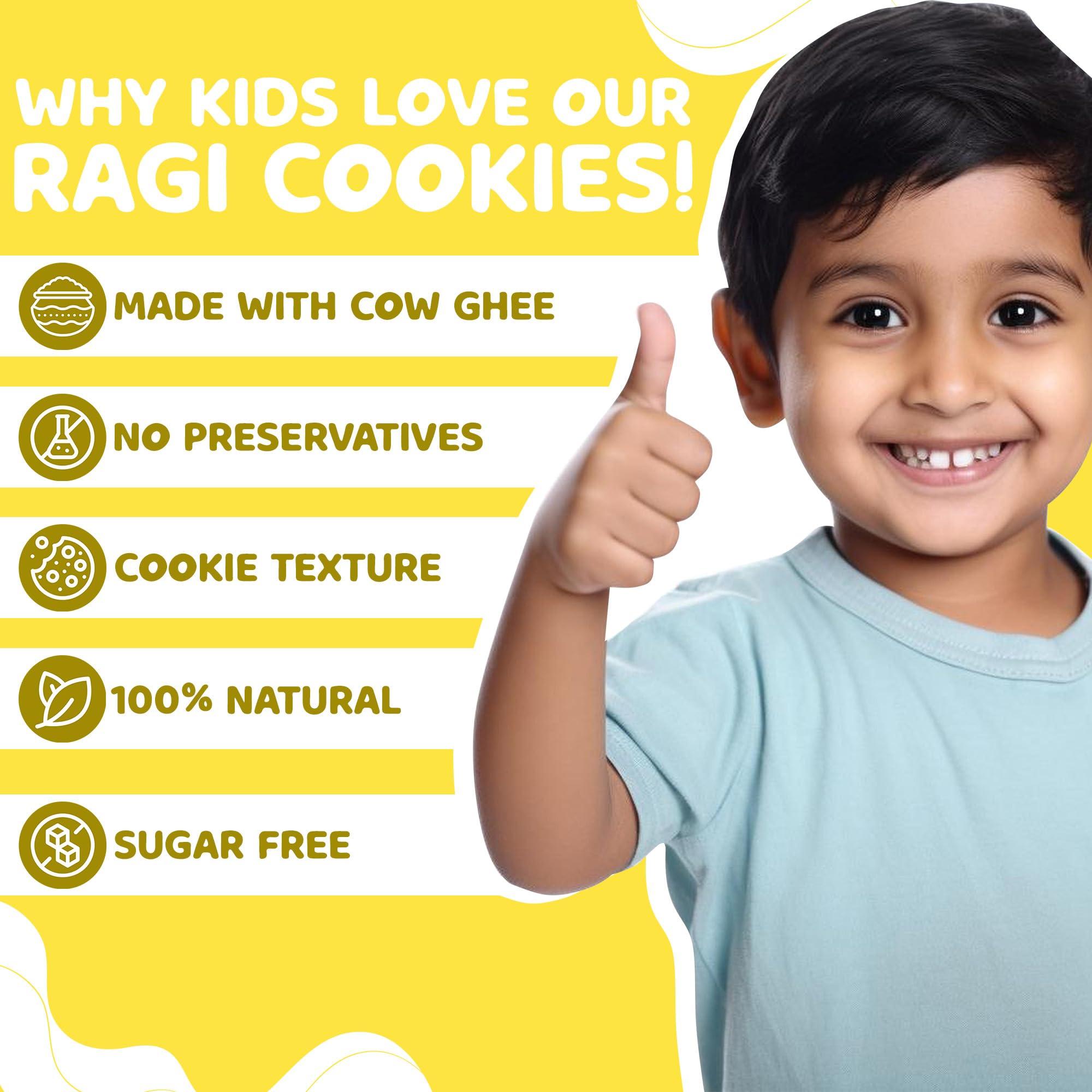 BE'BE' BURP BE\'BE\' BURP Ragi Cookies Combo Pack Of 2 -Tasty & Healthy Cookies For Childrens|No Artificial Preservatives & Flavours|Natural Sweetness Of Jaggery Biscuits (150G Each)