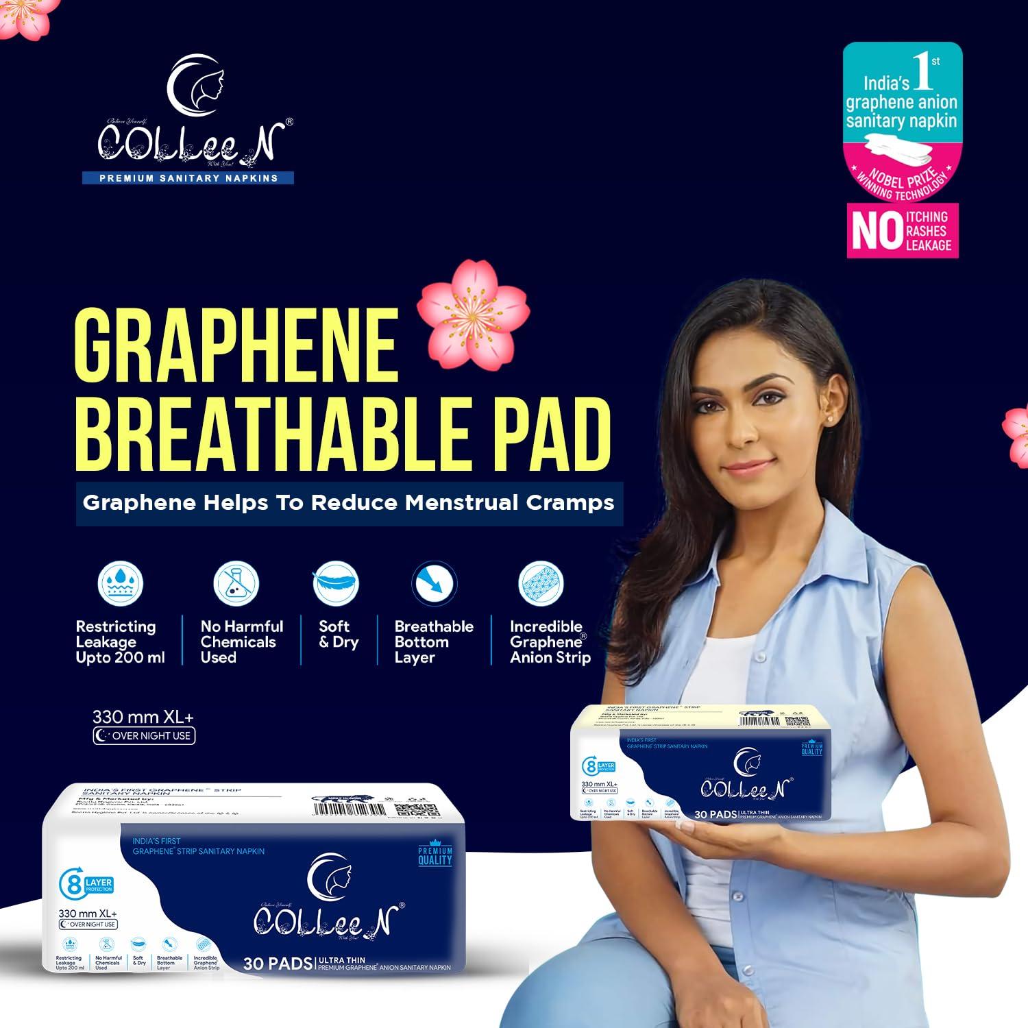 COLEEN Premium Sanitary Napkins COLEEN Premium Sanitary Napkins Graphene Anion Sanitary Napkins 330 mm -6 Numbers