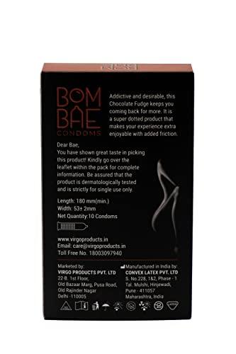 BOMBAE BOMBAE condoms Chocolate fudge super dots, Pack of 6 condoms for men family pack flavour Combo Pack of 6 (10 pieces per pack) 60 Dotted condom combo pack offer men extra dotted