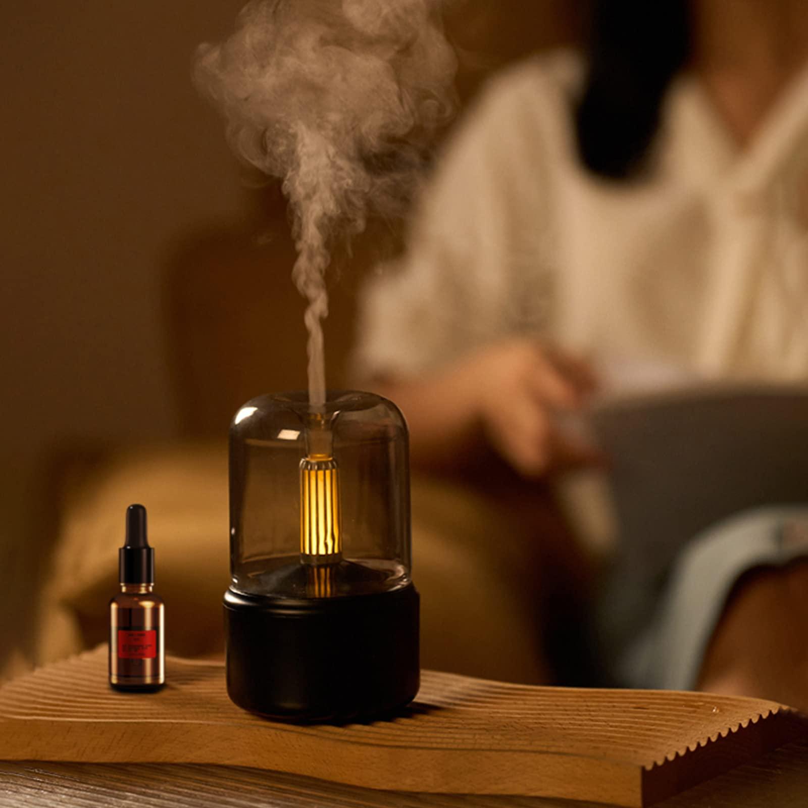 UBERSWEET Ubersweet Candlelight S le Diffuser 120mL Mist Hu ifier Warm White Night Light Quiet ential Oil Diffuser Cool Mist Air Hu ifier for Desktop Home Office Bedroom Car