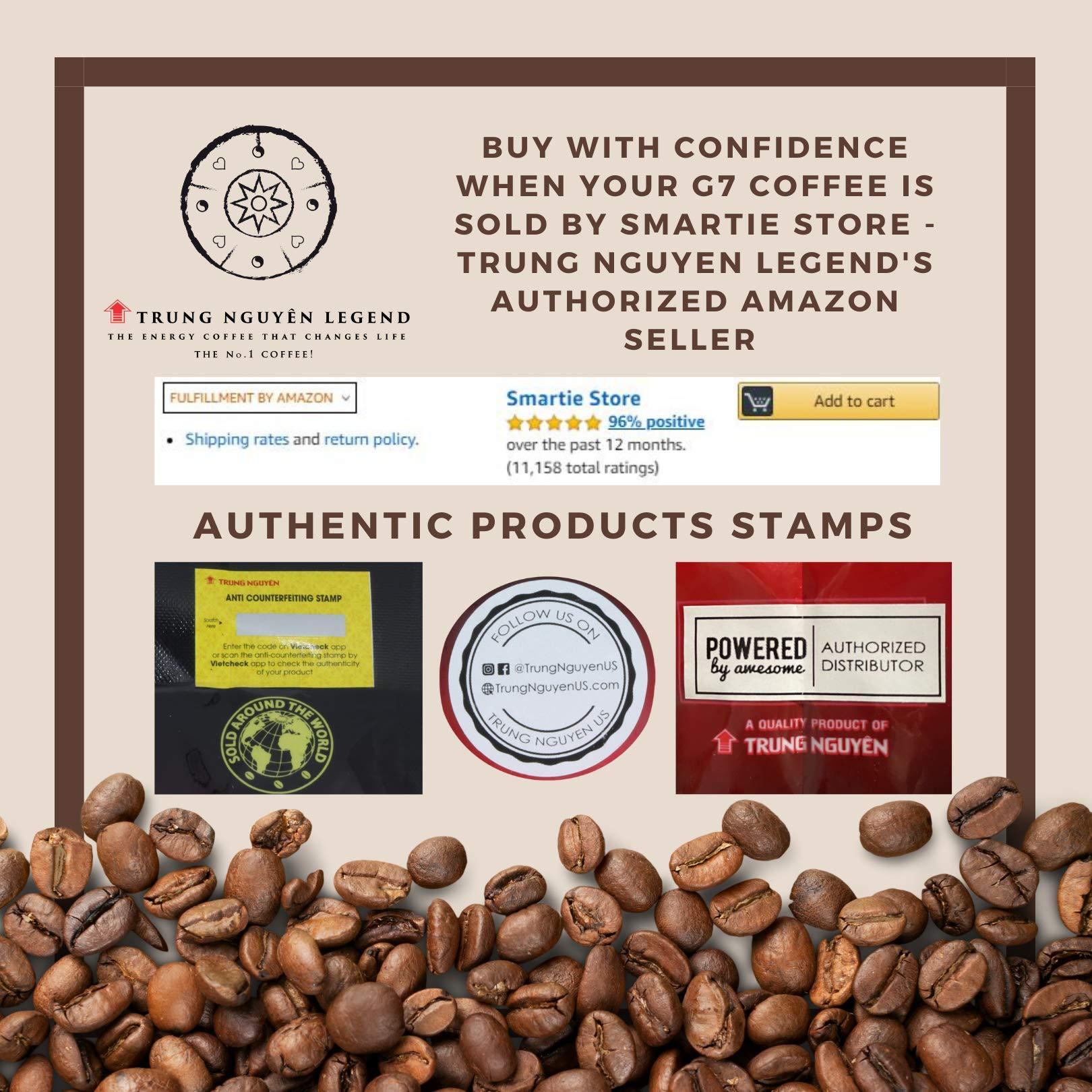 TRUNG NGUYEN Trung Nguyen G7 Instant Cappuccino Hazelnut Vietnam Premium Gourmet Coffee - 100% Pure Soluble Coffee, Sugar, Non-dairy Creamer -12 sticks -216 Grams