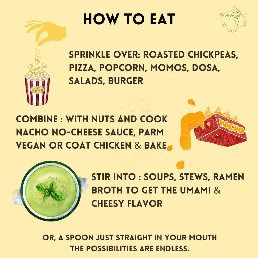 Alla\'s Posh Flavors Alla\'s Posh Flavors Non-Fortified Nutritional Yeast Flakes | Dairy-Free | Gluten-Free | Nutty, Savoury, Cheezy Nooch| Zero Sodium | Imported from Europe | Only Unfortified Nooch in India