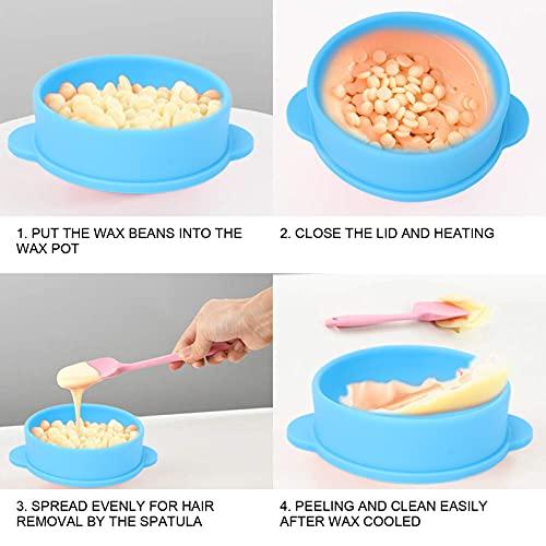 Byged Waxing Bowl, Compact Portable Removable Wax Pot Eco Friendly Slicone Safe Non Toxic for Wax Warmer for Home for Beauty Salon(blue)