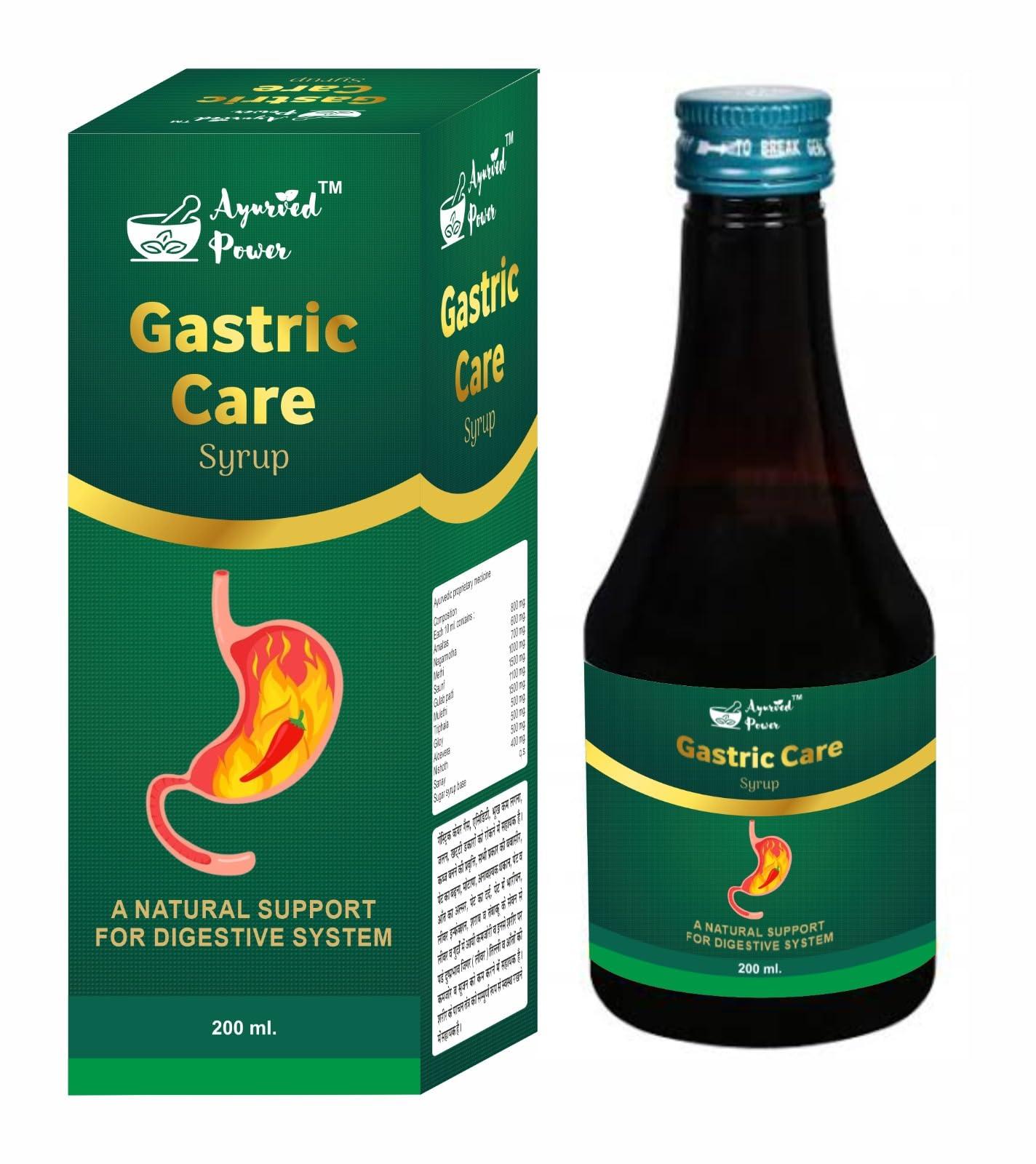 Ayurved power Ayurved power Gastric Care Syrup for Digestive Health & Acidity| Relieves Gastric Discomforts| Abdominal Pains & Nausea - Pack of 2 (Each One 200ml)
