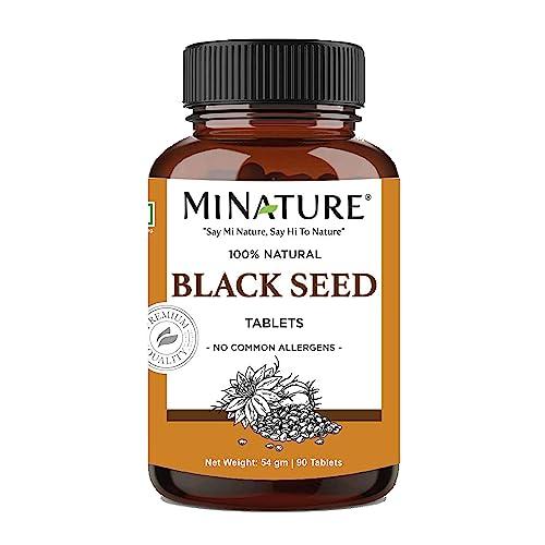 mi nature mi nature Black seed Tablets (Nigella sativa)| Kalonji seed Tablets| 500mg X 90 Tablets, 45 Day supply