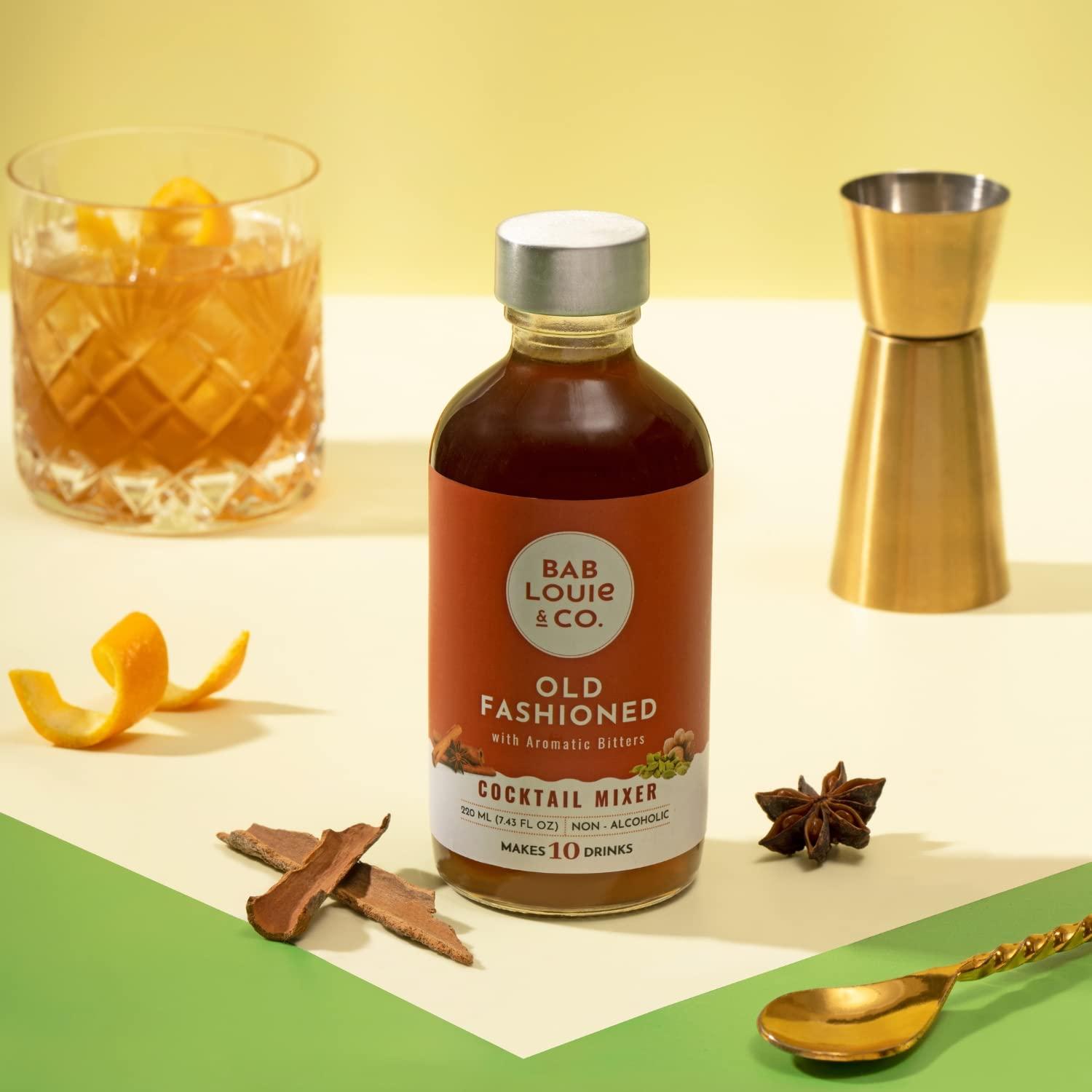 Bab Louie & Co. Bab Louie & Co. Cocktail Mix, Old Fashioned, Berry Mojito & Tropical Margarita, 100% Natural, Cocktail and Mocktail Syrup, Makes 7-10 Drinks (Pack of 3)