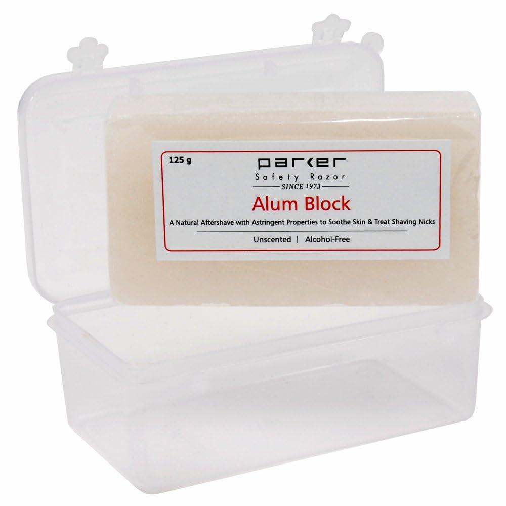 Parker Parker Safety Razor\'s 125G Alum Block with Travel Case - A Natural Aftershave with Antiseptic Properties