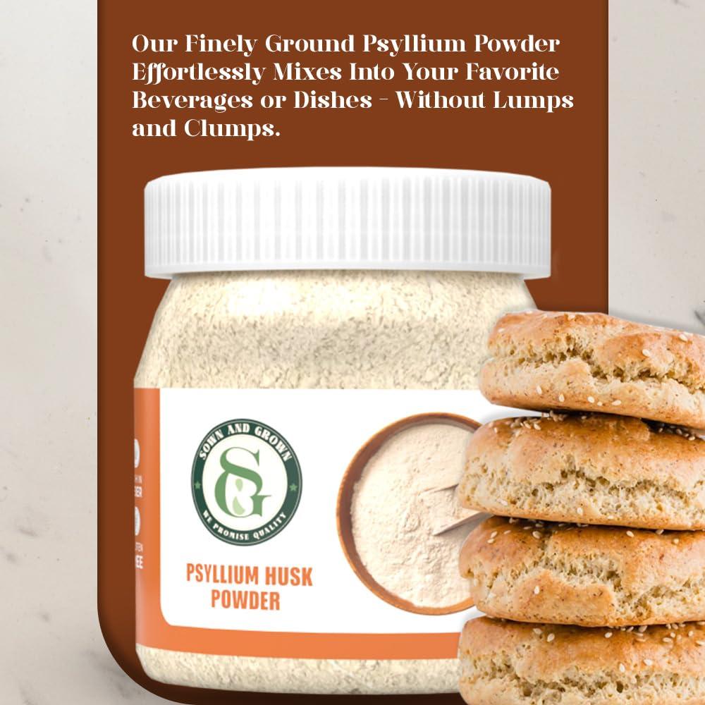 Sown and Grown Sown and Grown Psylium Husk Healthy Digestive Isabgol (907gm) | Source Of Dietary Fibre, Gluten Free | Effectively Relieves Constipation