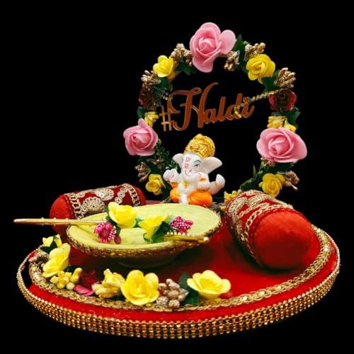 Unique Palette Unique Palette Engagement Wedding Ring Platter | Wedding Ring Platter | Marriage Dcor | Engagement Tray (Haldi Tray)