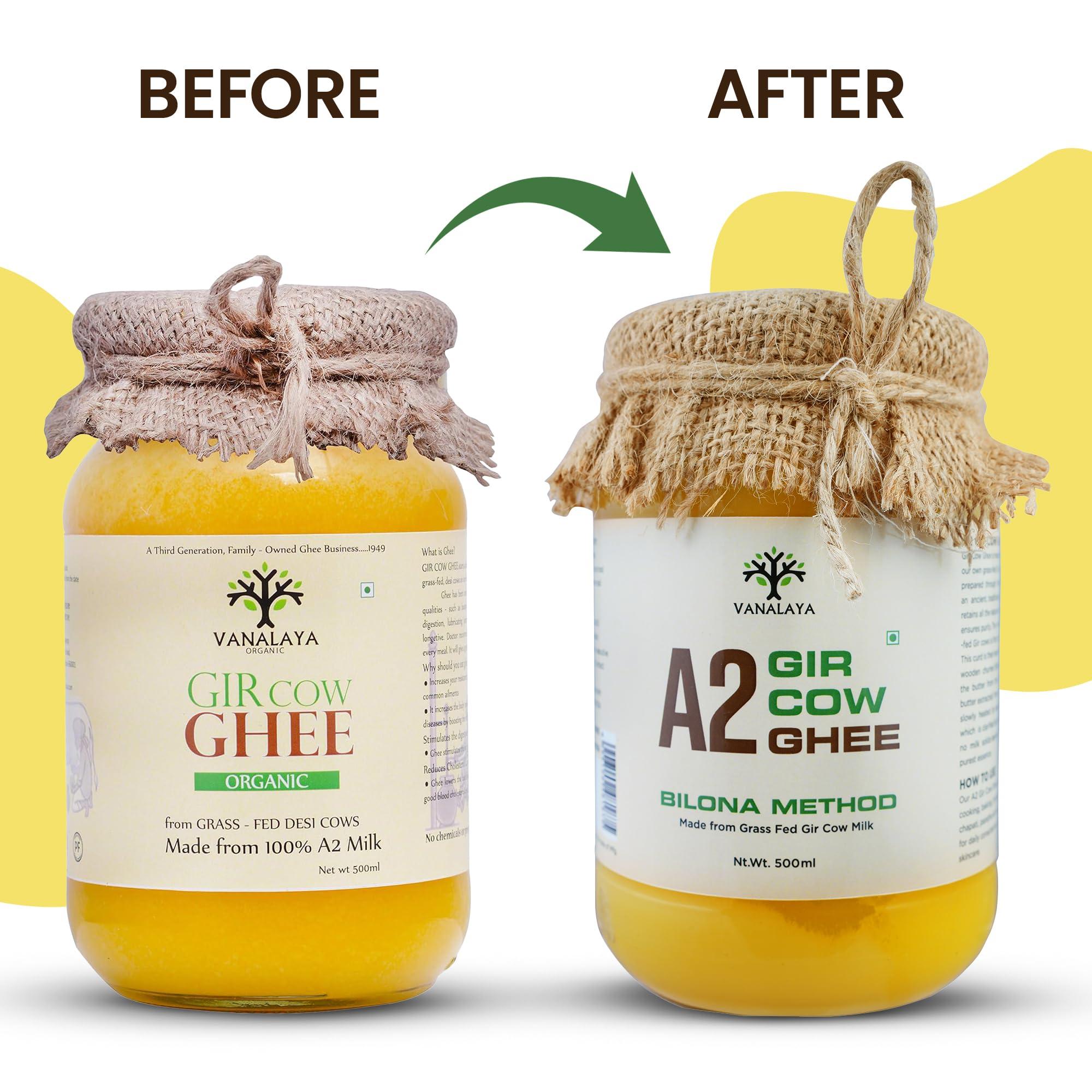 VANALAYA Vanalaya Organic A2 Desi Gir Cow ghee from A2 Milk Prepared by Traditional Bilona Method -200ml